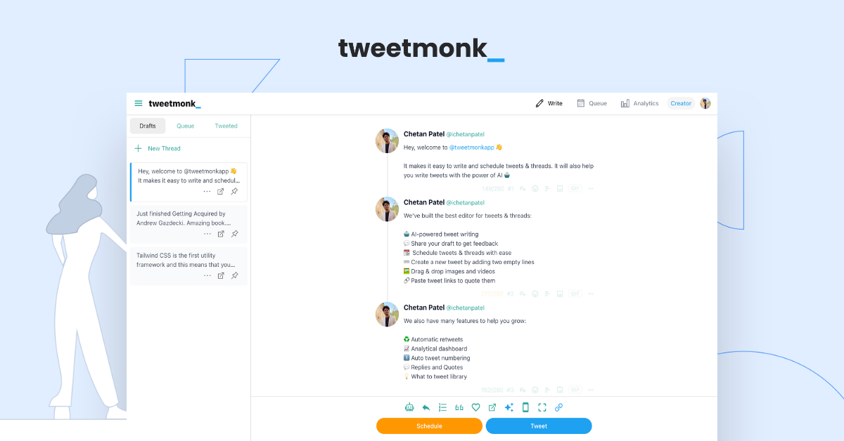 Tweetmonk - AI-powered Twitter Thread Maker & Analytics